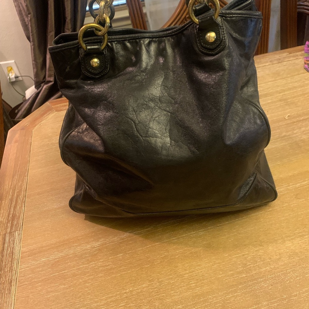 Black  Poppy Coach Camelia Bag - Picture 2 of 13